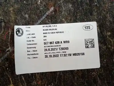 Second-hand car spare part carpet for skoda octavia combi (5e5) ambition oem iam references 5e7867428  5e7867427