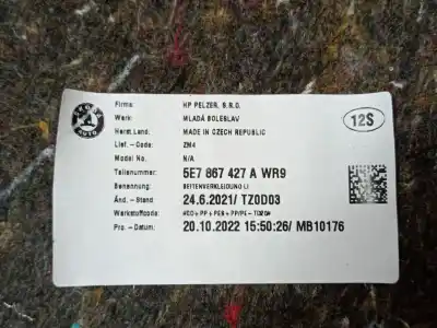 Second-hand car spare part carpet for skoda octavia combi (5e5) ambition oem iam references 5e7867428  5e7867427