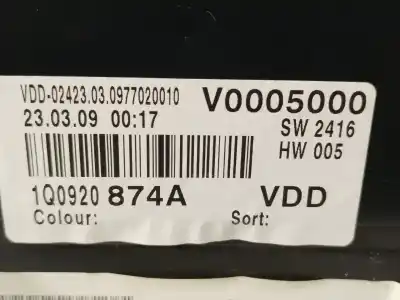 Автозапчасти б/у приборная доска за vw eos (1f7, 1f8) 2.0 tdi 16v ссылки oem iam 1q0920874a  1k5953503et