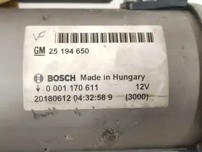 Автозапчастина б/у двигун запускається для opel mokka x 120 aniversario start/stop посилання на oem iam 1170611 25194650 