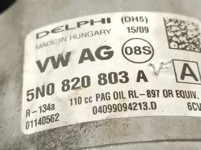 Автозапчасти б/у компрессор кондиционера воздуха за volkswagen eos (1f7, 1f8) 2.0 tdi 16v ссылки oem iam 5n0820803a  