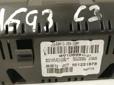 Peça sobressalente para automóvel em segunda mão display gps / multimídia por citroen c3 ii (sc_) 1.4 hdi 70 (sc8hzc, sc8hr0, sc8hp4) referências oem iam 98010699xt ns1221978 