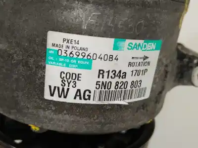 Second-hand car spare part air conditioning compressor for volkswagen eos (1f7, 1f8) 1.4 tsi oem iam references 5n0820803 pxe14 036999040b4
