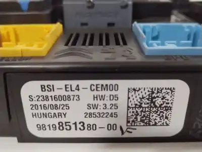 Second-hand car spare part fuse box unit for citroen c4 picasso ii 1.6 bluehdi 120 oem iam references 9819851380  