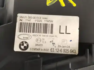 Second-hand car spare part left headlight for bmw 3 (e46) 320 d oem iam references 63126925643  69256479