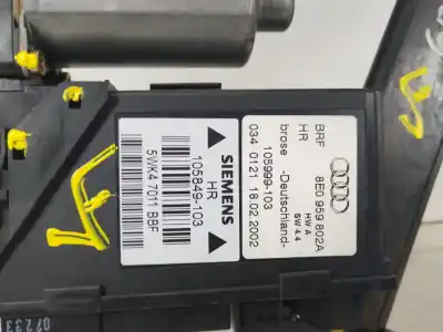 Автозапчасти б/у задний правый стеклорегулятор за audi a4 b6 (8e2) 2.5 tdi ссылки oem iam 8e0839462a  8e0959802a