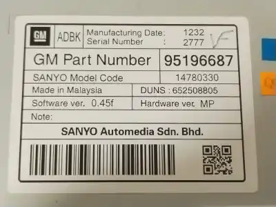 Peça sobressalente para automóvel em segunda mão display gps / multimídia por opel astra j gtc 2.0 cdti (08) referências oem iam 95196687  