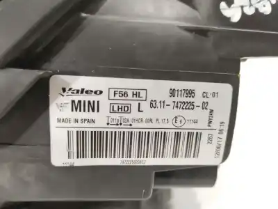 Peça sobressalente para automóvel em segunda mão farol / farolim esquerdo por mini mini (f56) cooper d referências oem iam 63117472225 63117448375 90117995