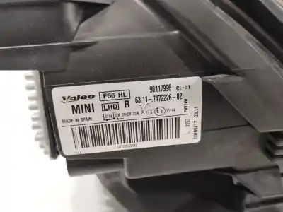 Автозапчастина б/у права фа для mini mini (f56) cooper d посилання на oem iam 63117472226 63117448376 90117996