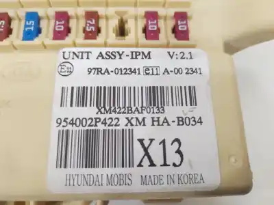 Peça sobressalente para automóvel em segunda mão caixa de fusíveis e relés por kia sorento active 4wd referências oem iam 954002p422  