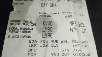 Piesă de schimb auto la mâna a doua MOTOR COMPLET pentru AUDI Q5 (8RB) SQ5 TDI QUATTRO Referințe OEM IAM CVUC  