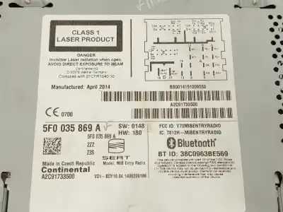 Автозапчасти б/у аудиосистема / радио cd за seat leon (5f1) i-tech ссылки oem iam 5f0035869a  a2c91733500