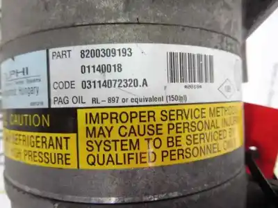 Pezzo di ricambio per auto di seconda mano compressore aria condizionata per otras marcas megane ii familiar authentique confort riferimenti oem iam 8200309193  