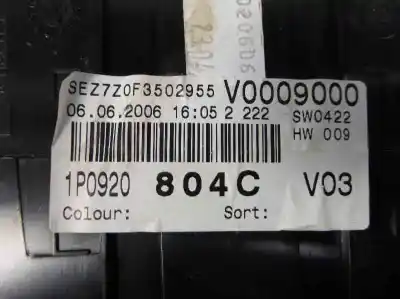 Автозапчастина б/у панель інструментів для seat leon (1p1) reference посилання на oem iam 1p0920804c  