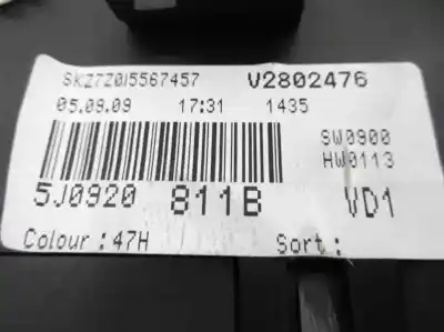Second-hand car spare part dashboard for skoda fabia (5j2 ) young oem iam references 5j0920811b  