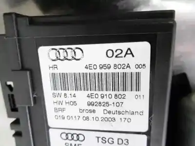 Автозапчасти б/у задний правый стеклорегулятор за audi a8 (4e2) 3.7 quattro ссылки oem iam 4e0959802a 4e839850 4e0910802
