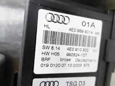 Автозапчасти б/у регулятор стекла заднего левого за audi a8 (4e2) 3.7 quattro ссылки oem iam 4e0959801a 4e0839849 4e0910802