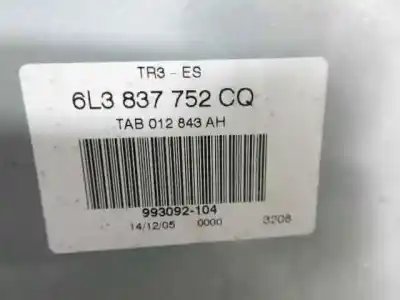 Автозапчастина б/у регулятор переднього правого скла для seat ibiza (6l1) fórmula sport посилання на oem iam 6l3837752cq  6q2959801a