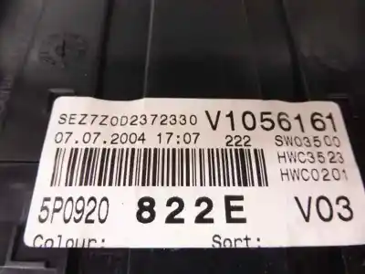 Second-hand car spare part dashboard for seat altea (5p1) stylance / style oem iam references 5p0920822e  