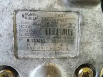 Pezzo di ricambio per auto di seconda mano compressore aria condizionata per fiat punto berlina (188) 1.2 16v elx riferimenti oem iam 592475900  b133992