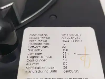 Peça sobressalente para automóvel em segunda mão quadrante por mini mini (r50,r53) cooper referências oem iam 62116972077  