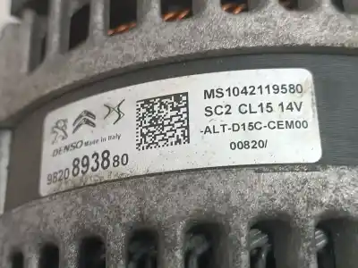 Peça sobressalente para automóvel em segunda mão alternador por citroen c4 cactus feel referências oem iam 9820893880  9820893880