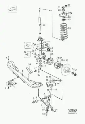 Second-hand car spare part front right seat stay for volvo serie 940 berlina/familiar 2.3 gle berlina 135 cv / 99 kw oem iam references 3530790