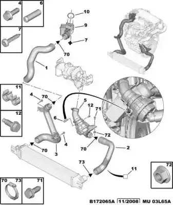 Pezzo di ricambio per auto di seconda mano Tubo Pressione Turbocompressore per CITROEN NEMO SX Riferimenti OEM IAM 0382LS  