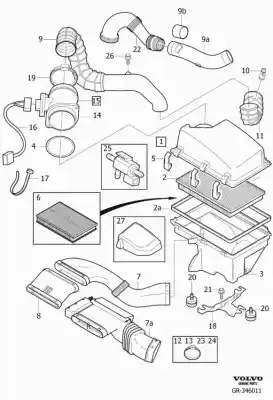 Peça sobressalente para automóvel em segunda mão tubo por volvo v70 familiar 2.4 d referências oem iam 30636854