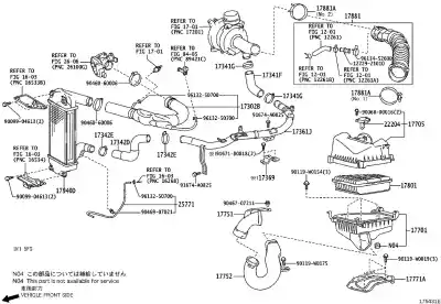 Peça sobressalente para automóvel em segunda mão tubo de pressão do turbo por toyota auris active referências oem iam 1734133040