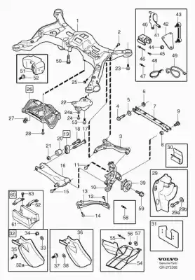 Peça sobressalente para automóvel em segunda mão BRAÇO DE SUSPENSÃO TRASEIRO SUPERIOR DIREITO por VOLVO XC70 II (136)  Referências OEM IAM 9200217  