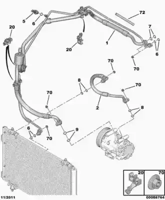 Tweedehands auto-onderdeel airconditioning pijpen voor peugeot 308 sw envy oem iam-referenties 9675201080
