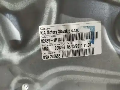 Second-hand car spare part passenger side right window regulator for kia cee'd fastback (ed) 1.6 crdi 115 oem iam references 824801h130  