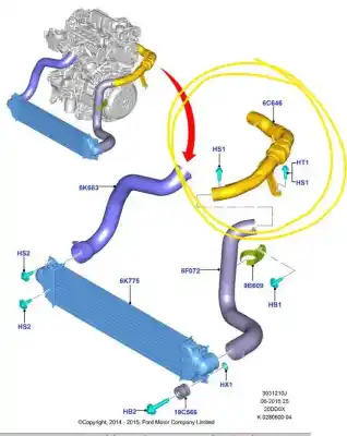 Second-hand car spare part tube for ford mondeo lim. business edition oem iam references ds736c646dj  
