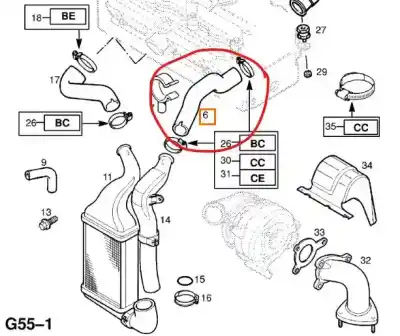 Peça sobressalente para automóvel em segunda mão tubo por opel zafira a elegance referências oem iam 55559702  