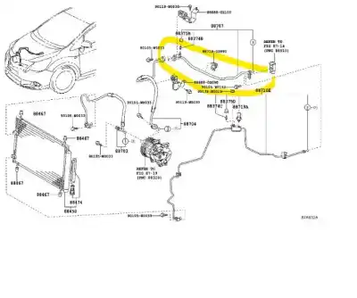İkinci el araba yedek parçası klima borulari için toyota verso active oem iam referansları 8870705070