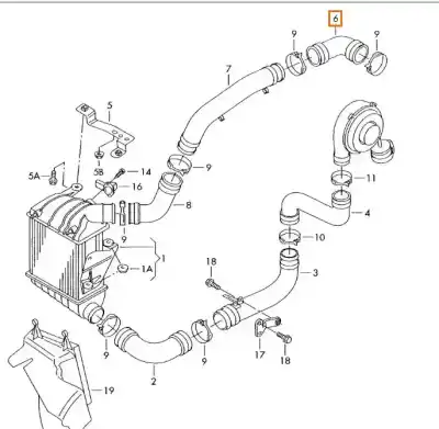 Автозапчасти б/у напорная труба турбонагнетателя за skoda fabia (6y2/6y3) comfort ссылки oem iam 6q0145838d