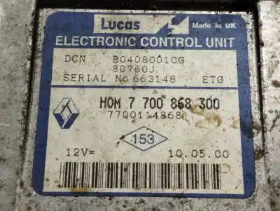 Second-hand car spare part ecu engine control for renault kangoo (f/kc0) authentique oem iam references 7700868300   Second-hand car spare part ecu engine control for renault kangoo (f/kc0) authentique oem iam references 7700868300