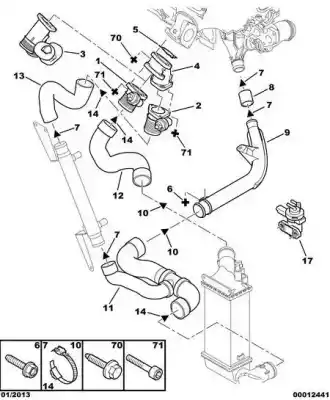 Recambio de automóvil de segunda mano de TUBO PRESION TURBOCOMPRESOR para CITROEN C5 BERLINA  referencias OEM IAM 0382V7  