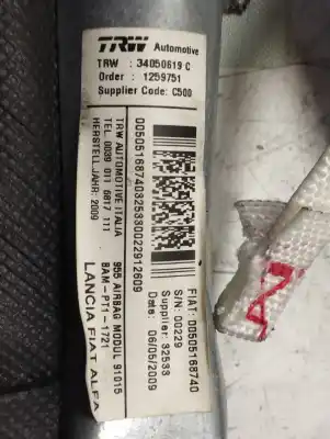 Peça sobressalente para automóvel em segunda mão airbag de cortina dianteiro direito por alfa romeo mito (145) distinctive referências oem iam 505168740