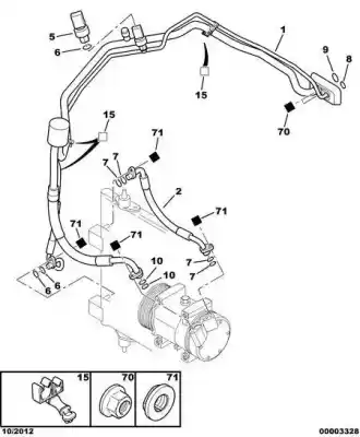 Tweedehands auto-onderdeel Airconditioning Pijpen voor PEUGEOT 307 BERLINA (S2) XS + OEM IAM-referenties 9681723880  