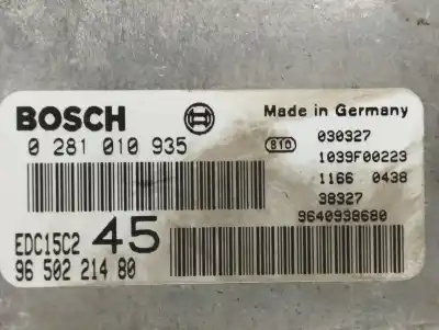 Peça sobressalente para automóvel em segunda mão centralina de motor uce por peugeot 307 break / sw (s1) 307 break / sw (s1) (2002 - 2005) referências oem iam 9650221480  