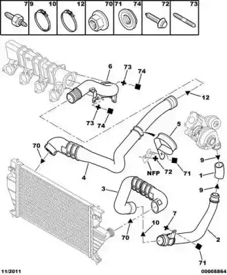 Pièce détachée automobile d'occasion Tuyau De Pression Du Turbo pour PEUGEOT 406 BERLINA (S1/S2) STDT Pack Sport Références OEM IAM 0382K7  