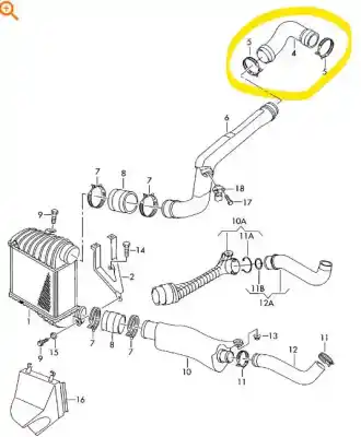 Pezzo di ricambio per auto di seconda mano tubo per seat leon (1m1) 1.9 tdi riferimenti oem iam 1j0145838b  