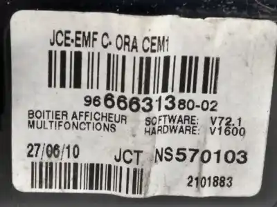 Second-hand car spare part multifunction display for peugeot 207 x-line oem iam references 9666631380  
