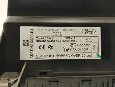 Second-hand car spare part electronic module for ford fiesta (cbk) fun oem iam references 6s6t15k600bl  