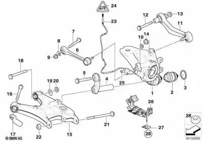 Peça sobressalente para automóvel em segunda mão braço de suspensão traseiro inferior direito por bmw x5 (e53) 3.0d referências oem iam 33326770749  