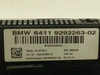 Pièce détachée automobile d'occasion commande de chauffage / climatisation pour bmw x1 (e84) sdrive 18d références oem iam 6411929226302  