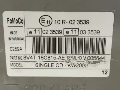 Peça sobressalente para automóvel em segunda mão sistema de áudio / rádio cd por ford kuga (cbv) trend referências oem iam 8v4t18c815ae  