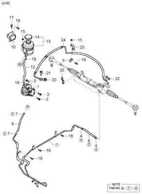 Автозапчасти б/у напорная трубка усилителя рулевого управления за kia carens ii monospace (fj) 2.0 crdi ссылки oem iam 0k2kc32490  